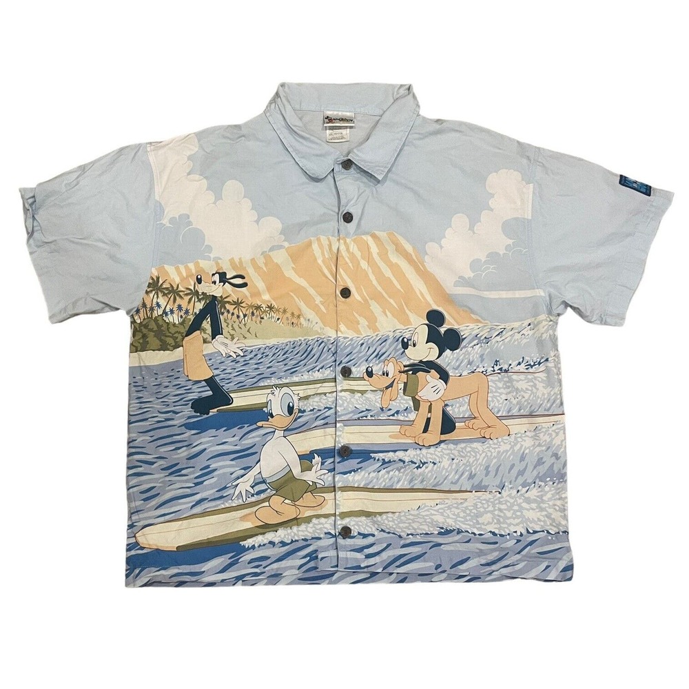 Walt Disney World XXL Vintage Hawaiian All Over Print Short Sleeve Button Down - Picture 10 of 10
